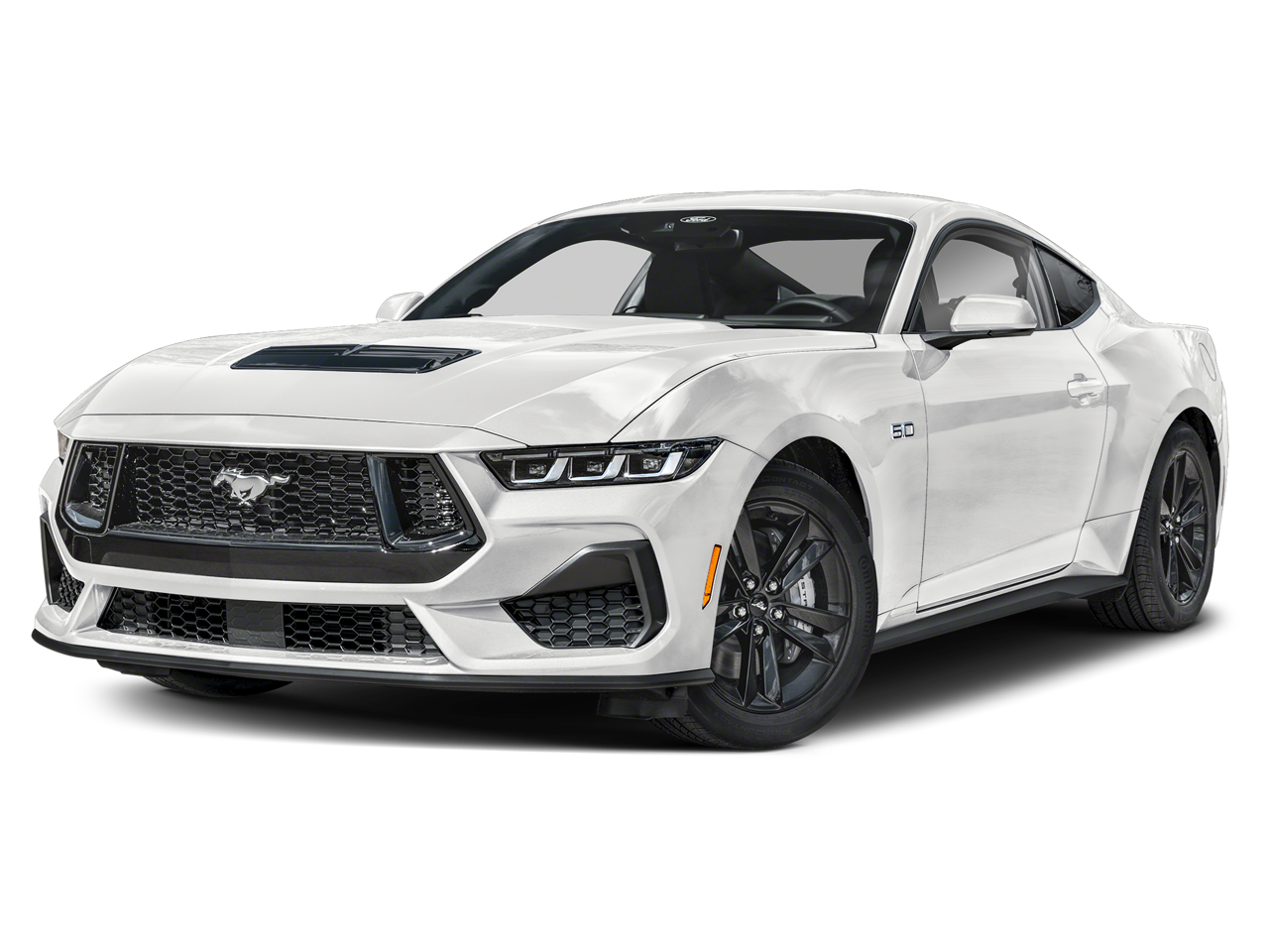 2026 Ford Mustang GT Premium in Oxford White — front three-quarter view