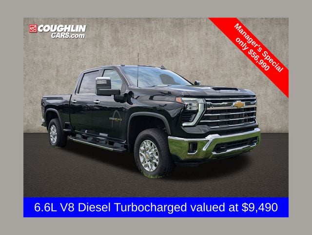 2024 Chevrolet Silverado 2500HD LTZ in Black — front three-quarter view