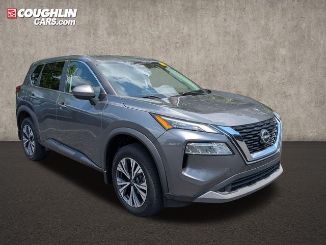 2023 Nissan Rogue SV in Gun Metallic — front three-quarter view