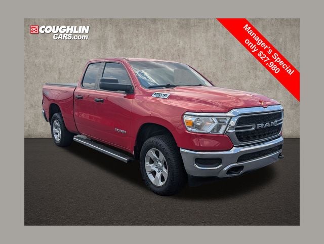 2022 RAM 1500 Tradesman in Flame Red Clearcoat — front three-quarter view