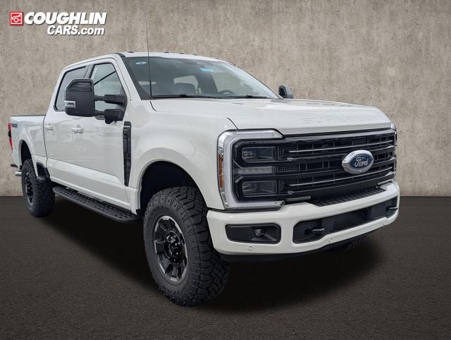 2026 Ford F-250SD Platinum in Star White Metallic Tri-Coat — front three-quarter view