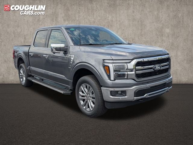 2026 Ford F-150 Lariat in Gray Metallic — front three-quarter view