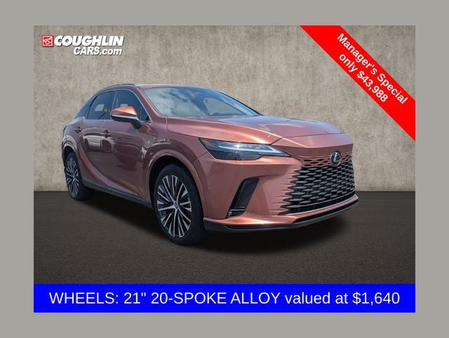 2023 Lexus RX 350 Premium Plus in Copper — front three-quarter view