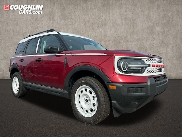 2025 Ford Bronco Sport Heritage in Ruby Red Metallic — front three-quarter view