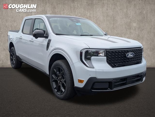 2026 Ford Maverick Lariat in Space White Metallic — front three-quarter view