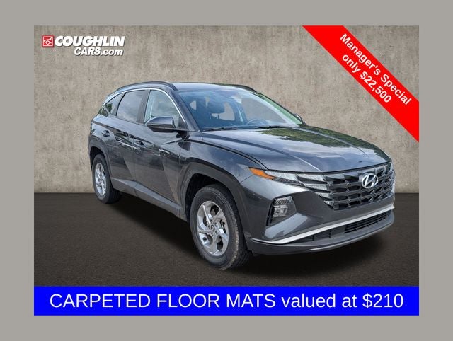 2023 Hyundai Tucson SEL in Portofino Gray — front three-quarter view
