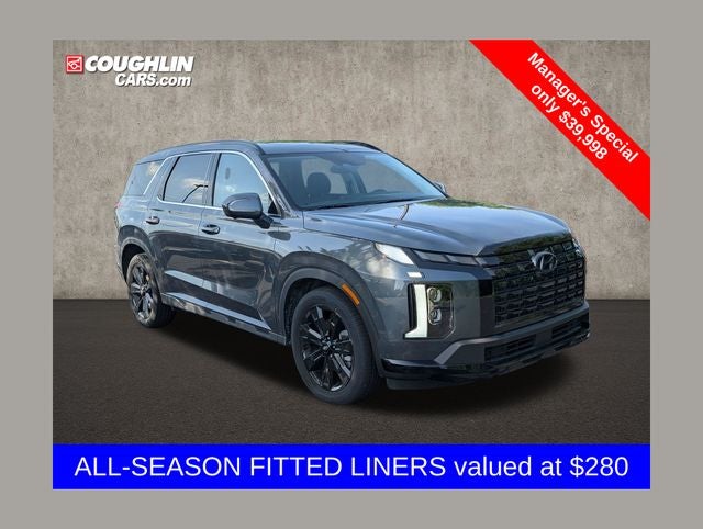 2025 Hyundai Palisade XRT in Steel Graphite — front three-quarter view