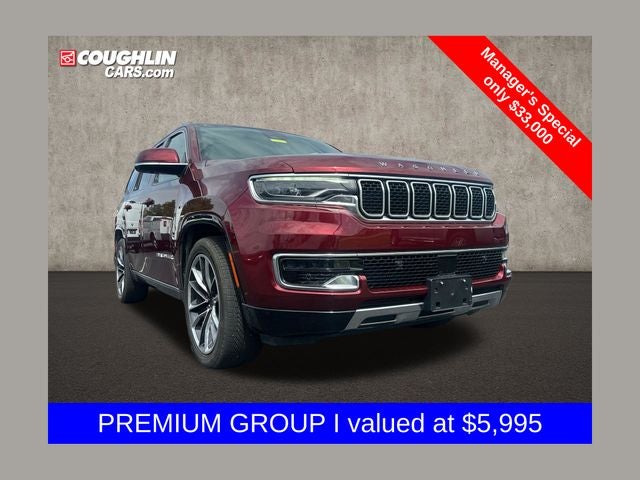 2022 Jeep Wagoneer Series III in Velvet Red Pearlcoat — front three-quarter view