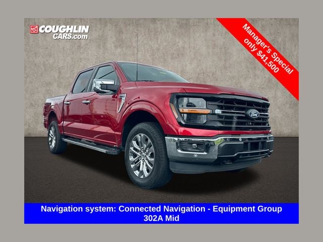 2024 Ford F-150 XLT in Rapid Red Metallic Tinted Clearcoat — front three-quarter view