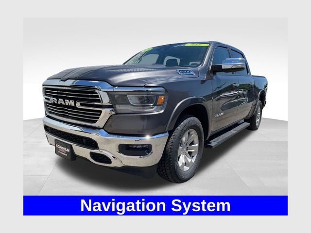 2022 RAM 1500 Laramie in Granite Crystal Metallic Clearcoat — front three-quarter view