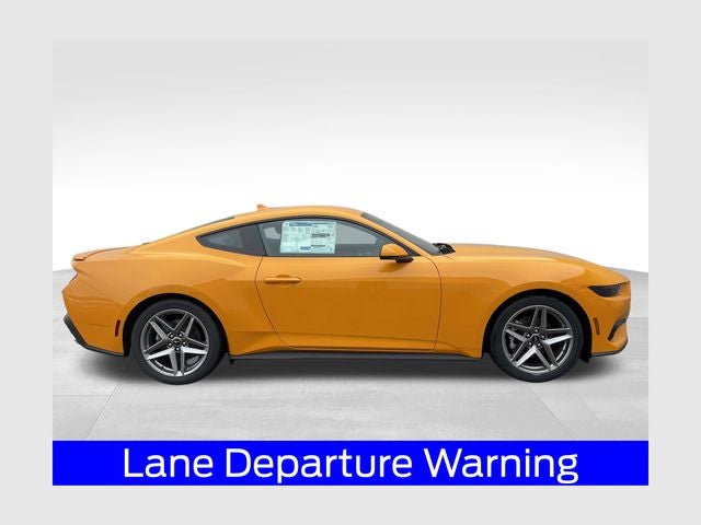 2026 Ford Mustang EcoBoost Premium in Orange Fury Metallic Tri-Coat — front three-quarter view