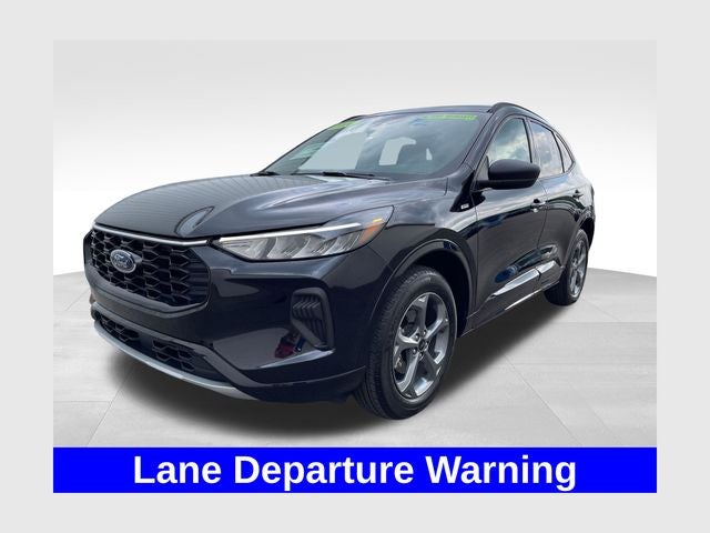2024 Ford Escape ST-Line in Agate Black Metallic — front three-quarter view