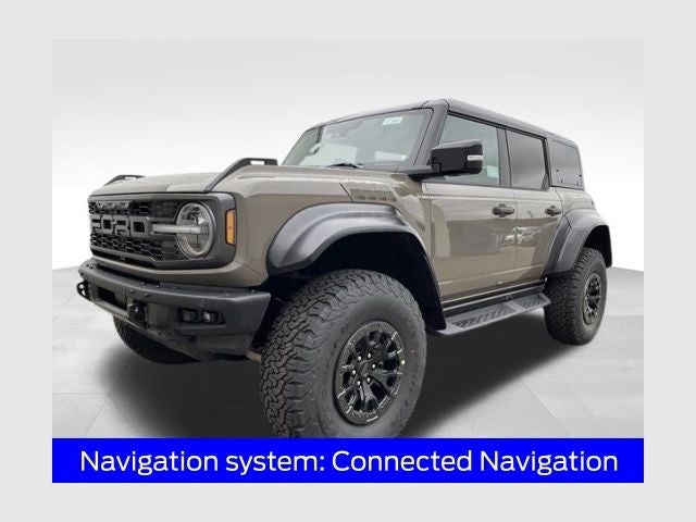 2026 Ford Bronco Raptor in Marsh Gray — front three-quarter view