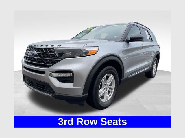 2023 Ford Explorer XLT in Silver Metallic — front three-quarter view