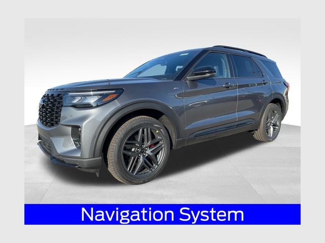 2026 Ford Explorer ST-Line in Carbonized Gray Metallic — front three-quarter view