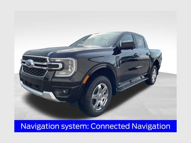 2026 Ford Ranger Lariat in Shadow Black — front three-quarter view
