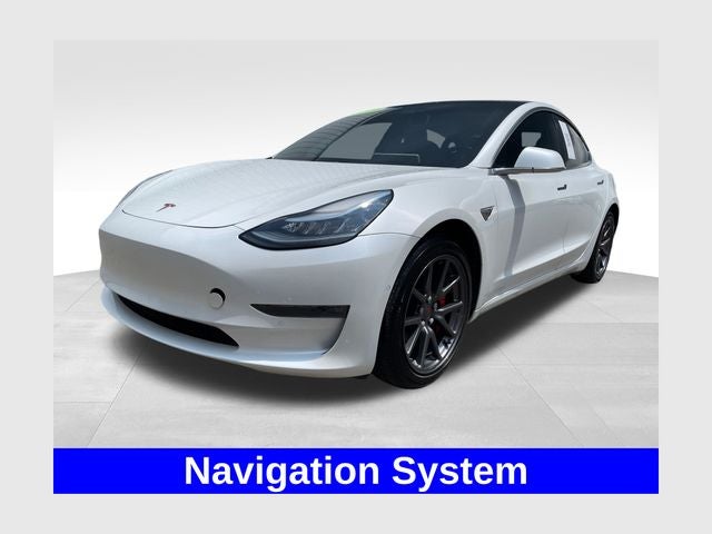2019 Tesla Model 3 Mid Range in White — front three-quarter view