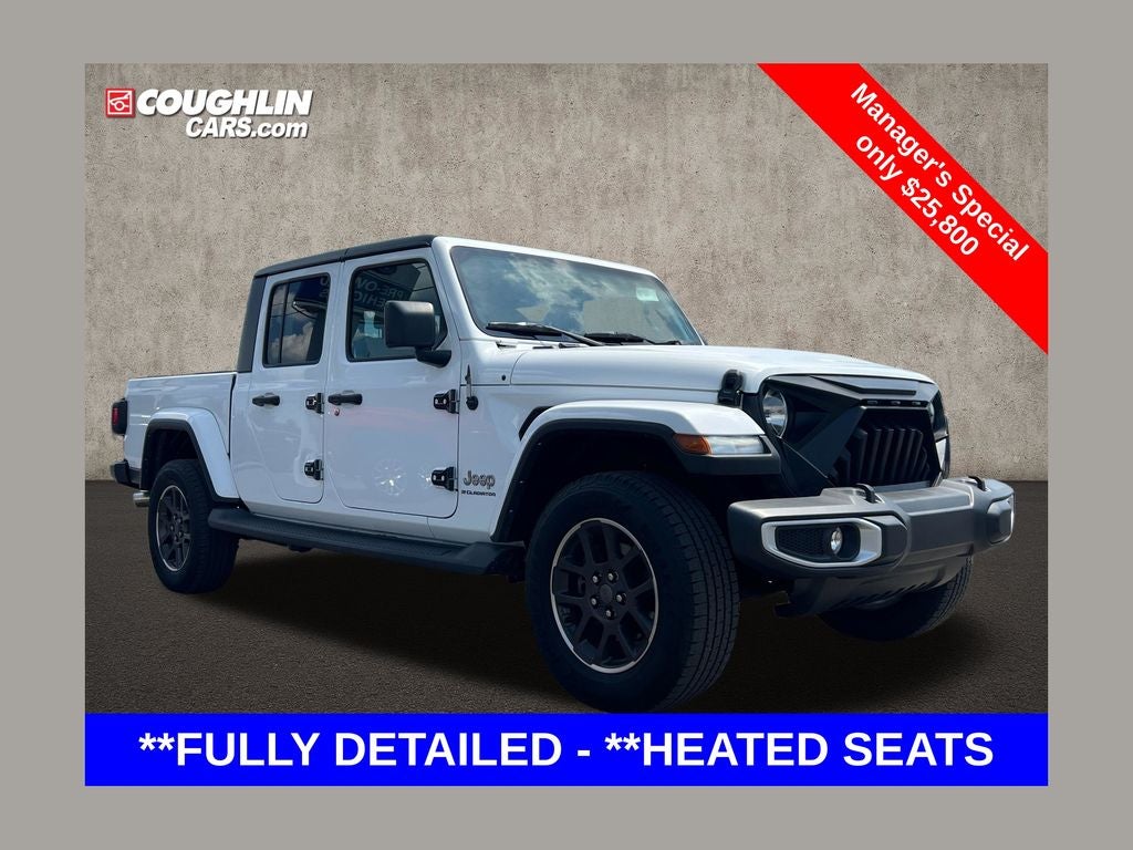 2023 Jeep Gladiator Overland in Bright White Clearcoat — front three-quarter view