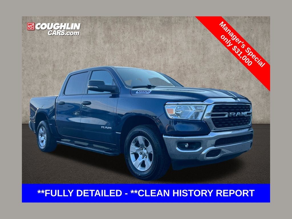 2023 RAM 1500 Big Horn/Lone Star in Patriot Blue Pearlcoat — front three-quarter view