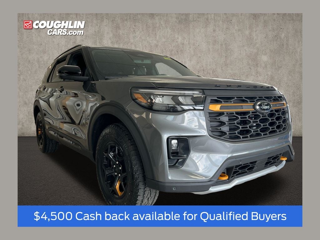 2026 Ford Explorer Tremor in Carbonized Gray Metallic — front three-quarter view