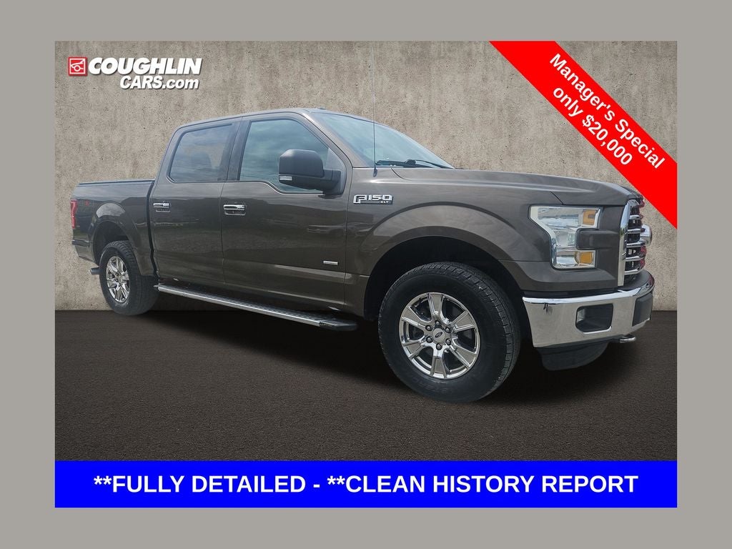 2015 Ford F-150 XLT in Caribou Metallic — front three-quarter view