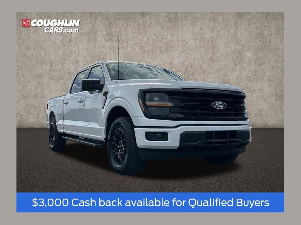 2026 Ford F-150 XLT in Oxford White — front three-quarter view