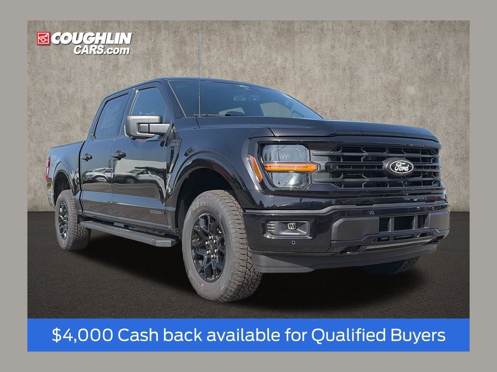 2026 Ford F-150 XLT in Agate Black Metallic — front three-quarter view