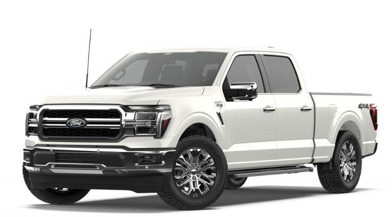 2026 Ford F-150 Lariat in Star White Metallic Tri-Coat — front three-quarter view