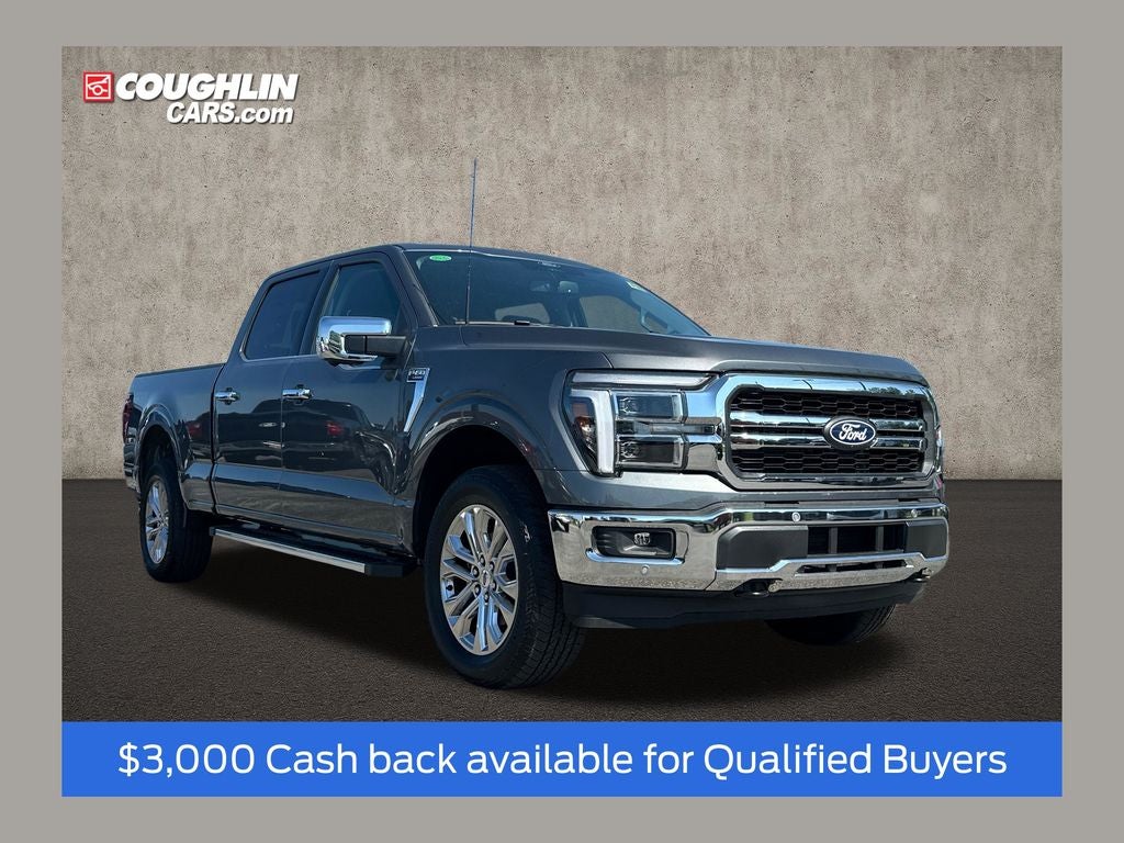 2026 Ford F-150 Lariat in Carbonized Gray Metallic — front three-quarter view