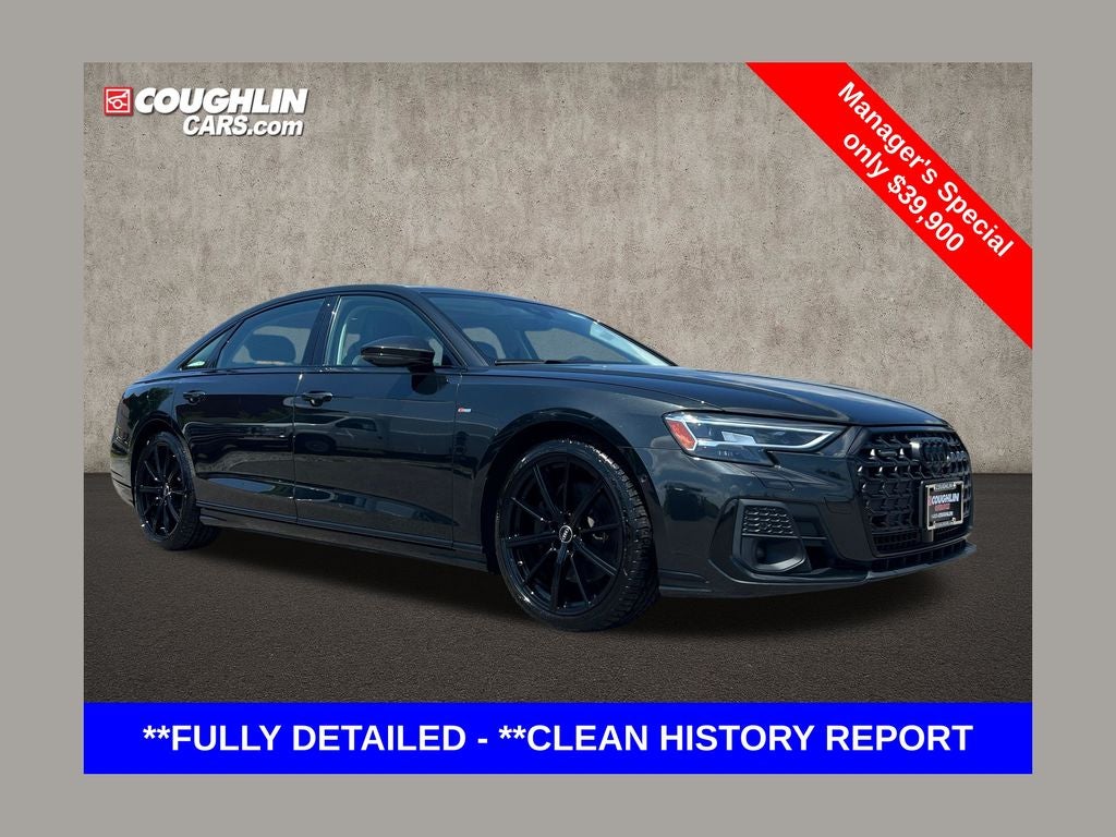 2022 Audi A8 L 55 quattro in Black — front three-quarter view