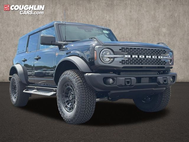 2026 Ford Bronco Badlands in Shadow Black — front three-quarter view