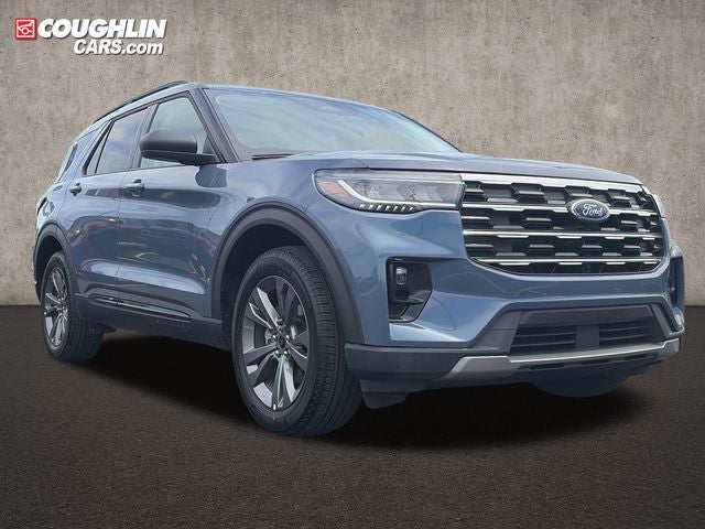 2026 Ford Explorer Active in Vapor Blue Metallic — front three-quarter view