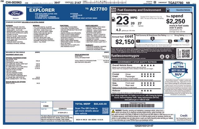 2026 Ford Explorer — interior view