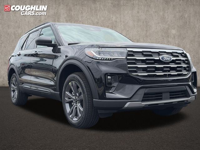 2026 Ford Explorer Active in Agate Black Metallic — front three-quarter view