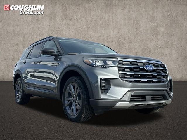 2026 Ford Explorer Active in Gray Metallic — front three-quarter view