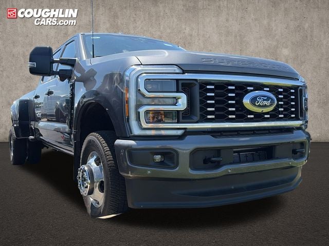 2026 Ford F-350SD Platinum DRW in Carbonized Gray Metallic — front three-quarter view