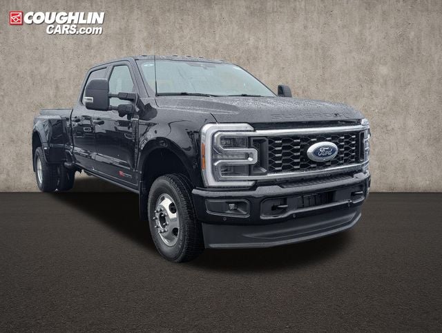 2026 Ford F-350SD Platinum DRW in Agate Black Metallic — front three-quarter view