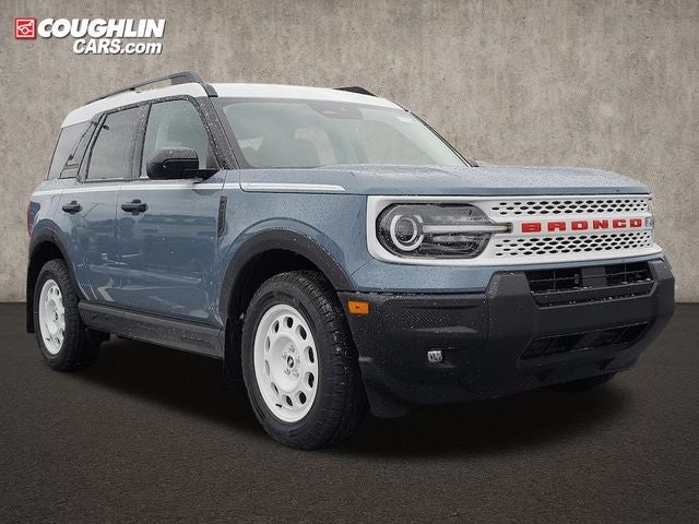 2025 Ford Bronco Sport Heritage in Azure Gray Metallic Tri-Coat — front three-quarter view