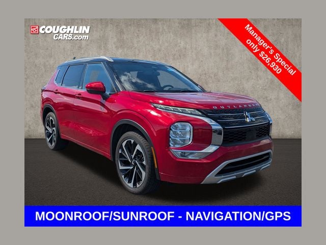 2024 Mitsubishi Outlander SEL in Red Diamond/Black Roof — front three-quarter view