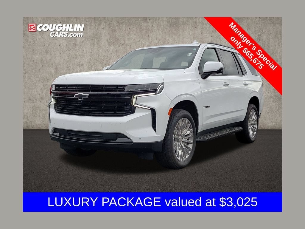 2024 Chevrolet Tahoe RST in Summit White — front three-quarter view