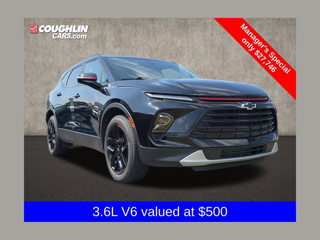 2023 Chevrolet Blazer 3LT in Black — front three-quarter view