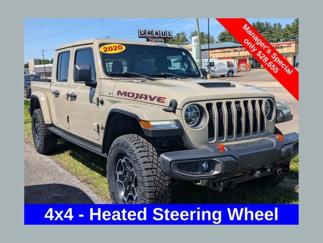 2020 Jeep Gladiator Mojave in Champagne — front three-quarter view