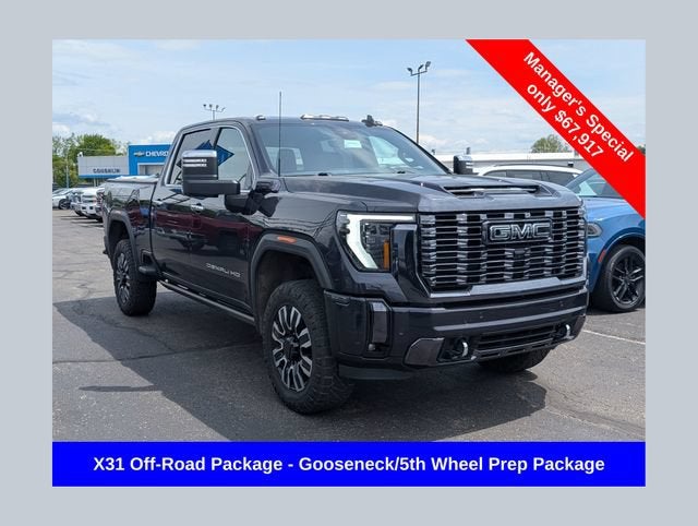 2024 GMC Sierra 2500 HD Denali Ultimate in Titanium Rush Metallic — front three-quarter view