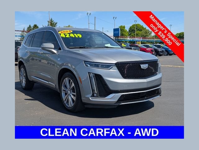 2024 Cadillac XT6 Premium Luxury in Argent Silver Metallic — front three-quarter view