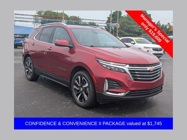 2023 Chevrolet Equinox Premier in Radiant Red Tintcoat — front three-quarter view