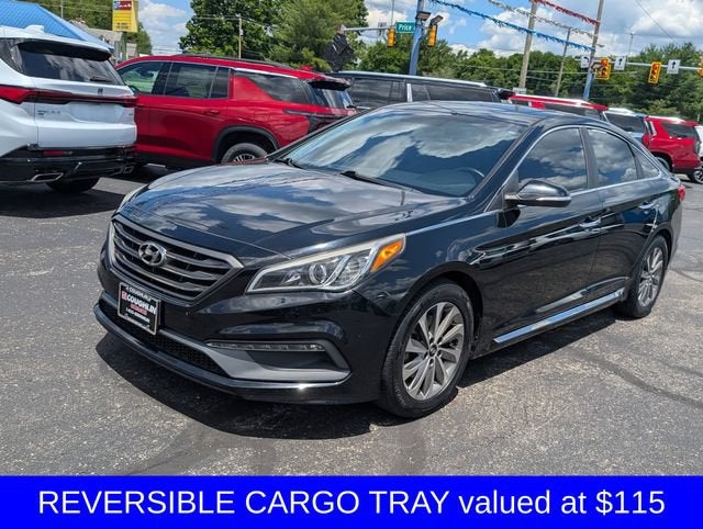 2015 Hyundai Sonata — rear three-quarter view