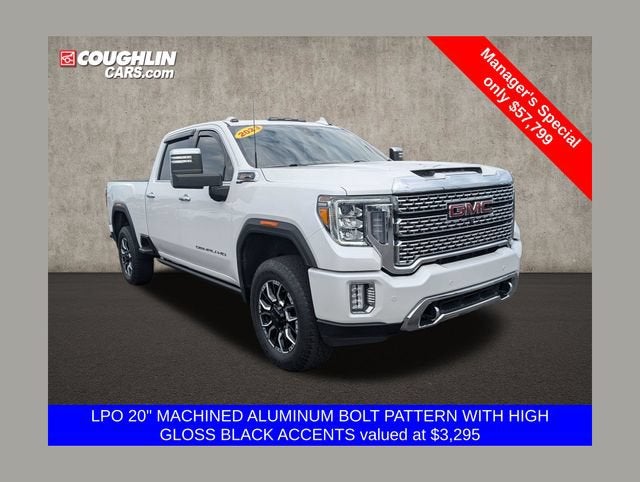 2023 GMC Sierra 2500 HD Denali in White Frost Tricoat — front three-quarter view