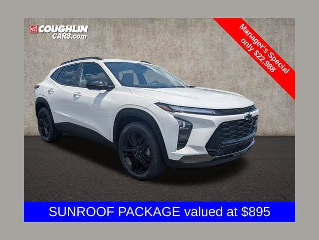 2024 Chevrolet Trax ACTIV in Summit White — front three-quarter view
